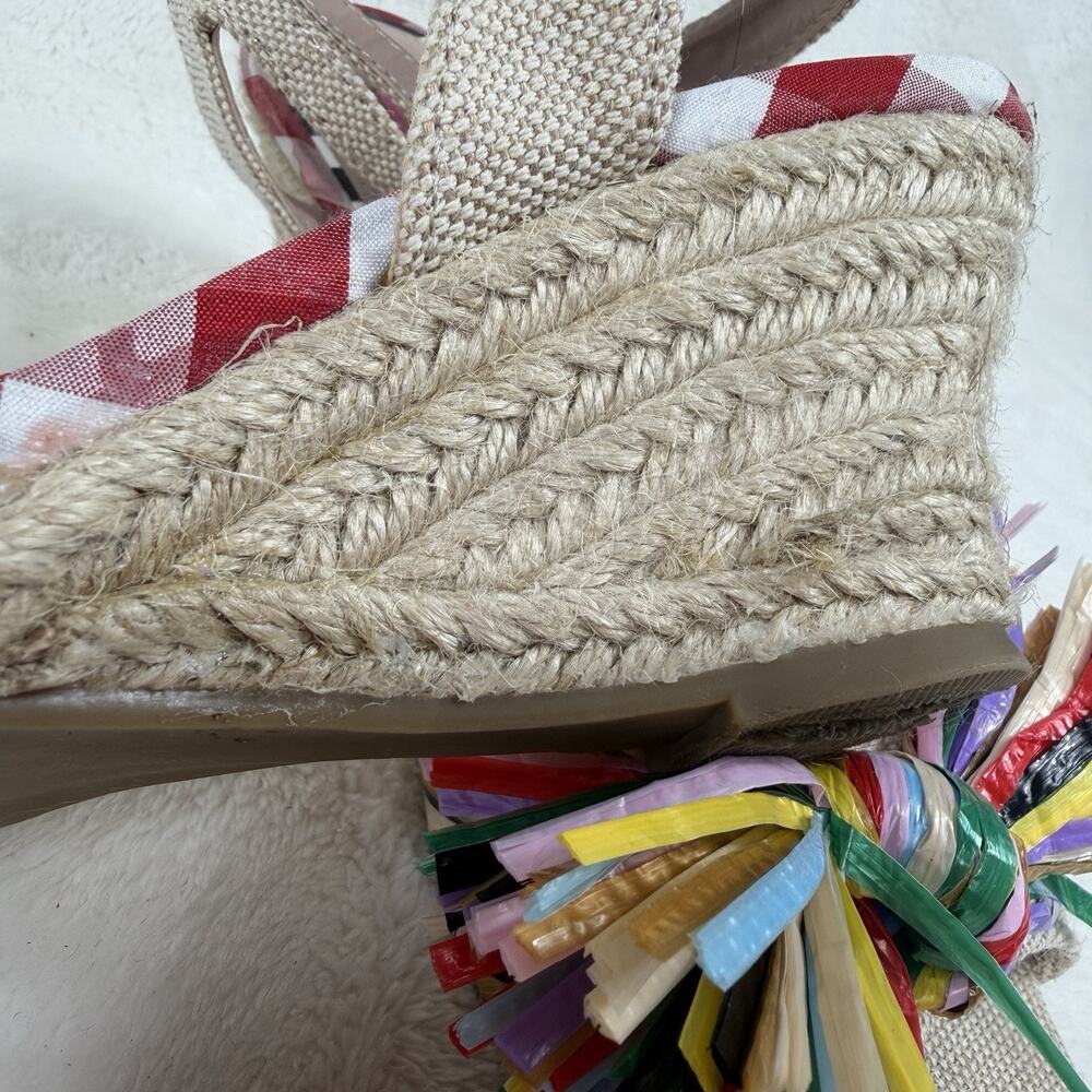 Betsey Johnson Lizzo SS Raffia Wedge Sandals Womens 8M Multicolor Bow Espadrille - Picture 6 of 12